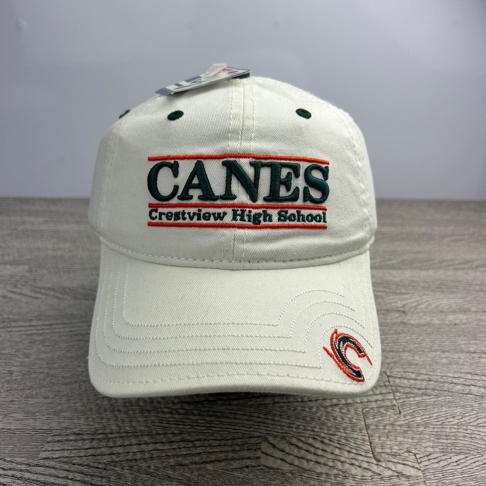 The Game Canes Crestview Hat Cap Strap Back Adjustable White BRAND NEW